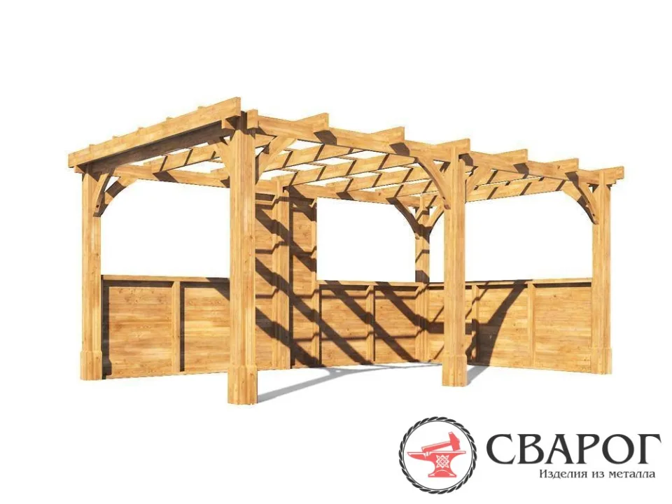 Полустенная беседка «Артемис» 5м x 3м