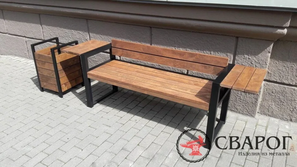 Скамейка с мини столиком СК-6
