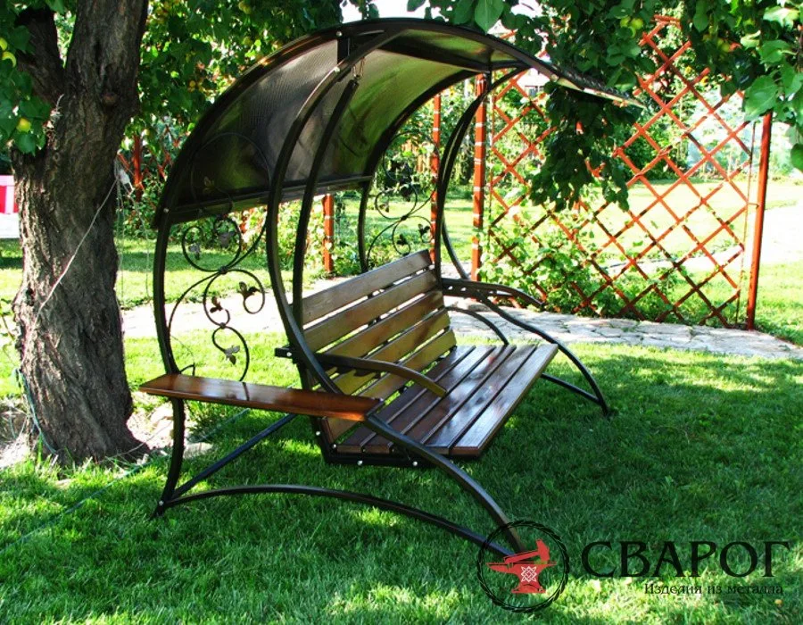 Качели для дачи с элементами ковки КЧ-2