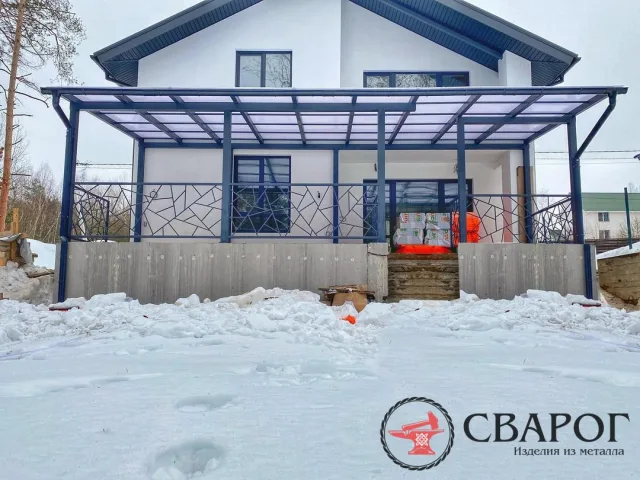 Односкатный навес для террасы Н-069