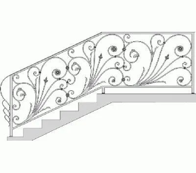 Кованые перила, эскиз - 18