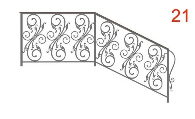 Кованые перила, эскиз - 21