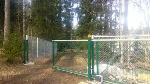 Откатные ворота 3Д, 4мм, 1530×4000мм, Ral 6005
