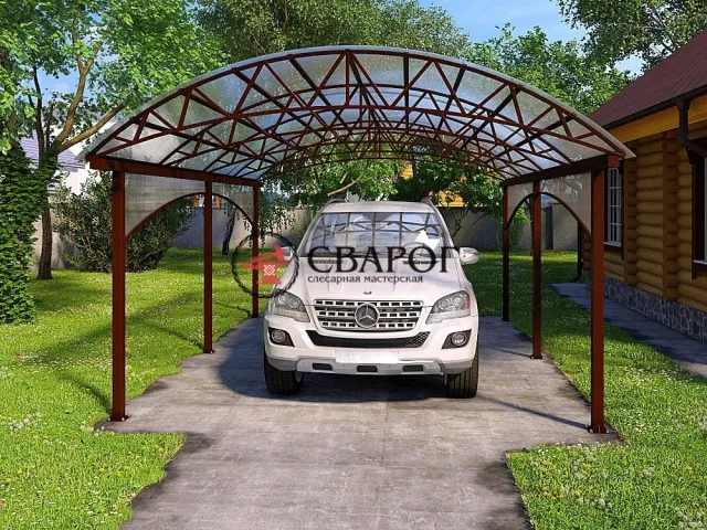 Навес для автомобиля с декоративными элементами "Мадейра"