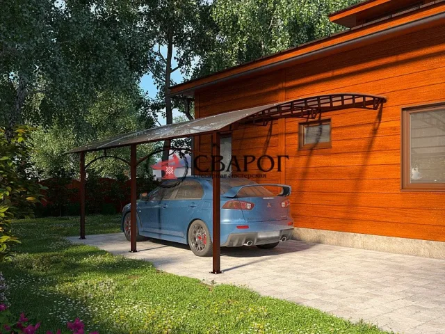 Металлический навес для автомобиля "Бруни"