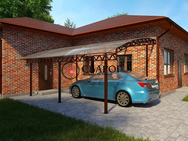 Односкатный навес для автомобиля Акрукс