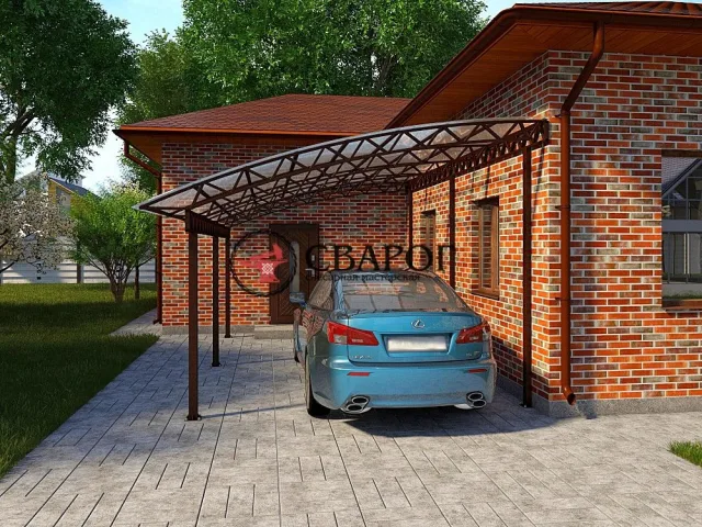 Односкатный навес для автомобиля Акрукс