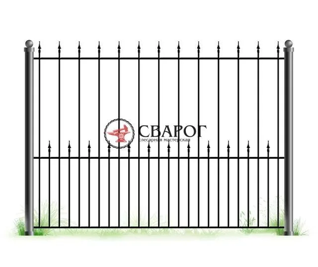 Сварной забор с элементами ковки А3200