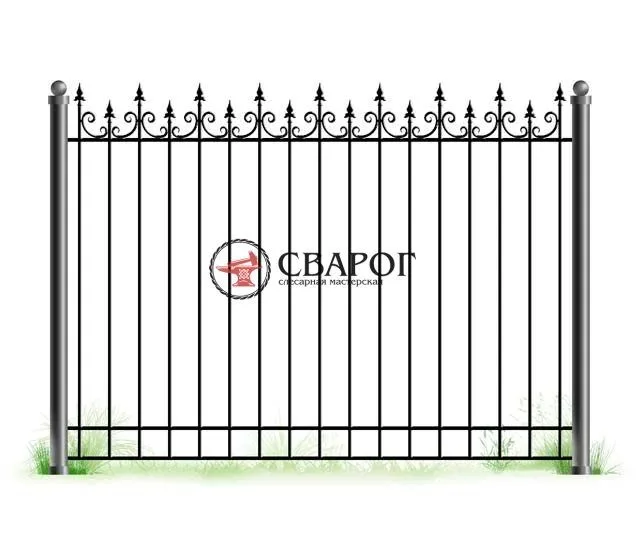 Красивый кованый забор А3290