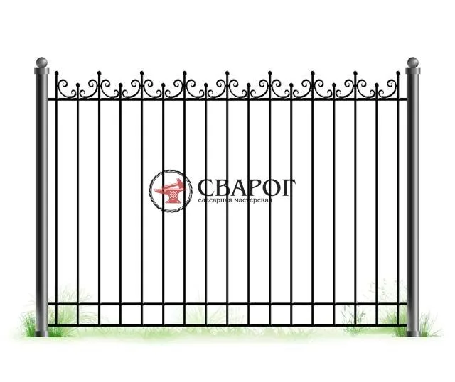 Красивый кованый забор А3290