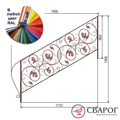 Кованые перила - ПК17