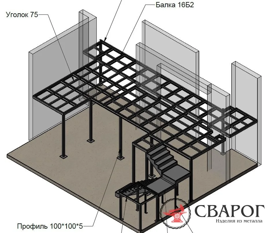 Антресольный этаж для кафе