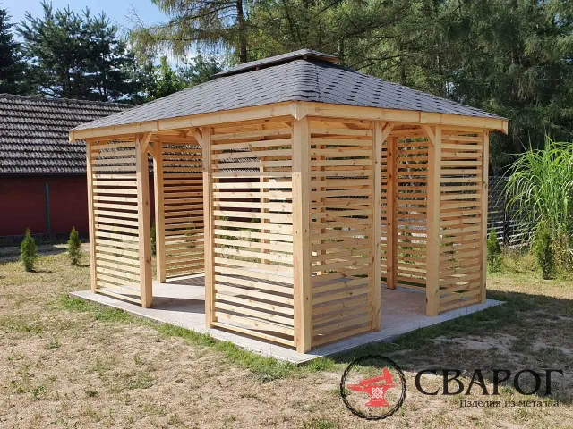 Садовая беседка сосновой древесины "Солнце" 3 × 4 м