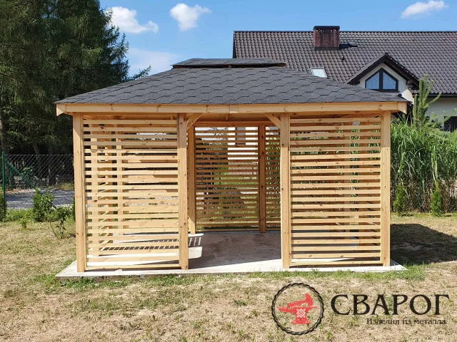 Садовая беседка сосновой древесины "Солнце" 3 × 4 м