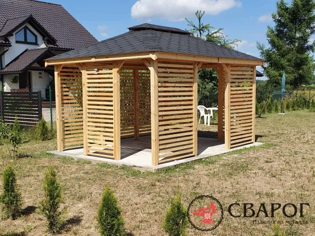 Садовая беседка сосновой древесины "Солнце" 3 × 4 м